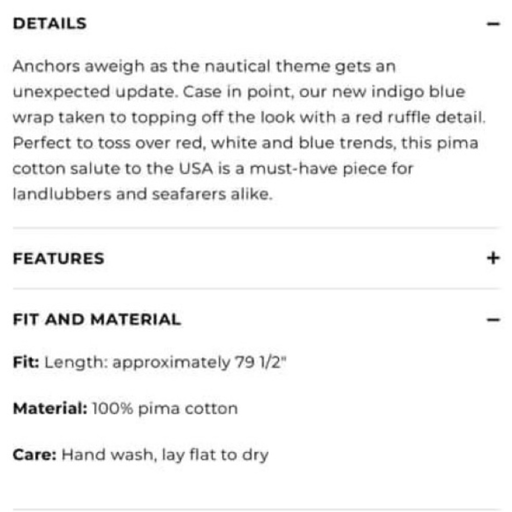 Talbots Blue Wrap With Ruffle Red Trim - image 4